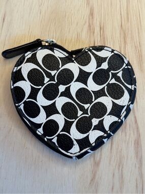 Coach Heart Coin Pouch with Signature C Pattern